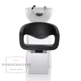   Wave myjnia fryzjerska z białą podstawą i czarnym fotelem XS370577